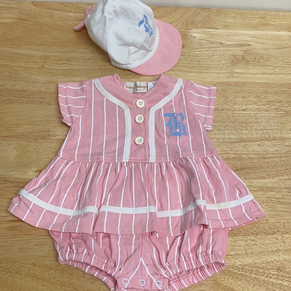 Baby beluga baseball dress vintage